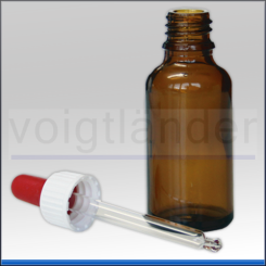 Glasbehälter mit Pipette, braun 