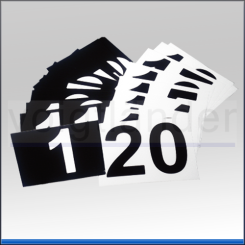 Set of Numbers black/white, 110 x 80mm (WxH) 