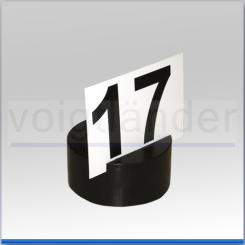 Aufsteller für Nummerntafel, PE schwarz, 80 x 30mm 