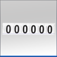 Self-Adhesive Labels, Numbers 0-9, black on white, 40mm (H) 