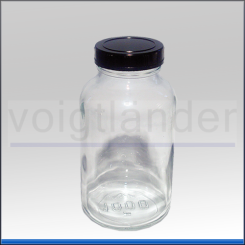 Wide-Neck Glass Jar, clear glass 