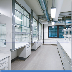 Fume cabinet for low-ceiling room, according EN 14175 