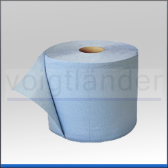 Wiping/cleaning cloth, 35 x 37cm, 3-layers, blue, roll  