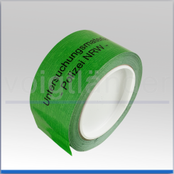Adhesive tape, green, printing: Untersuchungsmaterial - Polizei NRW - 