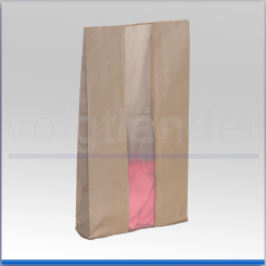 Bodenbeutel mit Sichtfenster und Beschriftungsfeld,  320 (+75) x  590mm 