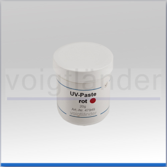UV Paste red, for invisible detection, 20g, in plastic jar 
