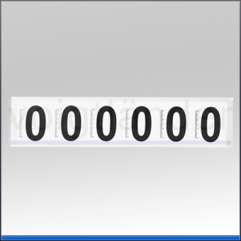 Zahlenetiketten 0-9, weiß m. Ziffer schwarz, 40mm (H) 