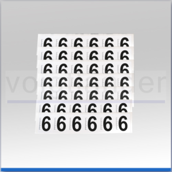 Self-Adhesive Labels, Numbers 0-9, black on white 
