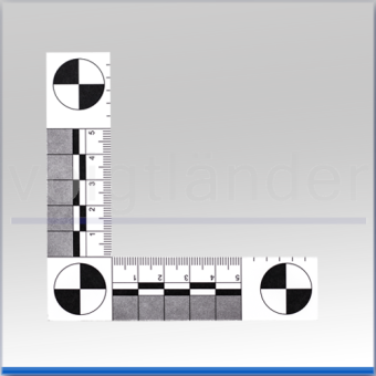 Winkel-Lineal 90° (Einweg), weiß/schwarz, Messbereich 80 / 80mm weiß/schwarz, 80 / 80mm / Fadenkreuz