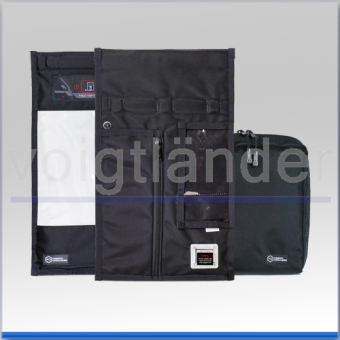 Faraday bag for tablets, 240 x 310mm, with charging unit incl. external USB connection  